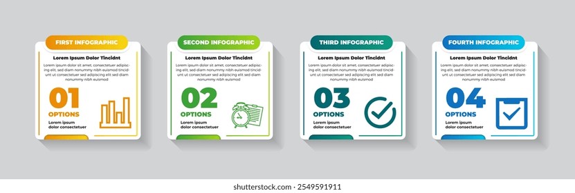 abstract modern Infographic 4 Options Banner