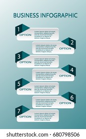 Abstract Modern infographics number options template. Vector illustration. Can be used for workflow layout, diagram, business step options, banner, web design