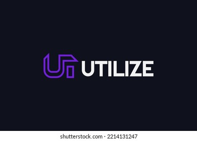 Abstract and Modern Initial Letter U and T Logo Design. UT Logo with Minimal Outline Style. Suitable for Business or Technology Logo