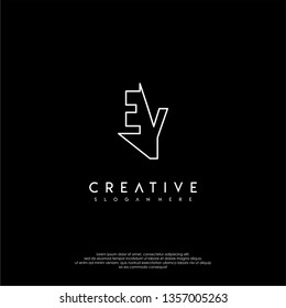 abstract modern initial lines EY logo letter design concept