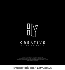 abstract modern initial lines logo HY letter design concept