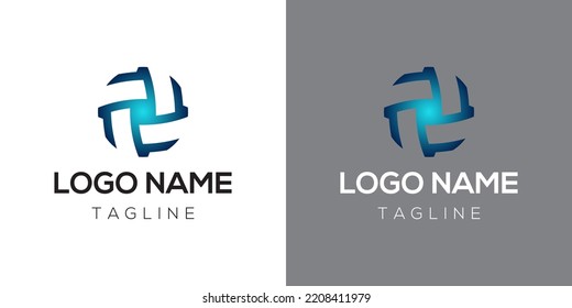 abstract modern internet technology icon sophisticated relationship letter T symbol rotate with light blue gradient coloring