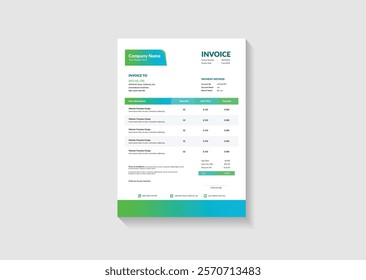 abstract modern invoice template vector design for your business