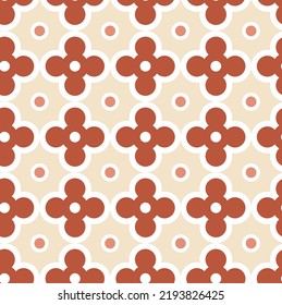 Abstrakte moderne, islamisch-marokkanische Geometrische Tile Porzellan Nahtlose Muster Trendy Fashion Colors Elegantes Minimal Design Perfekt für Allover Print Amber Brown Ecru Tones
