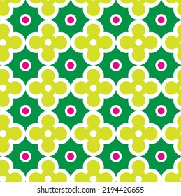 Abstrakte moderne, islamisch-marokkanische Geometrische Tile Porzellan Nahtlose Muster Trendy Fashion Colors Elegantes Minimal Design Perfekt für Allover Print Neon Lime Green Tones