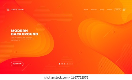 Abstract modern landing page background. Orange Liquid color background design.  Futuristic Gradient. Minimal Pattern.Futuristic design posters.