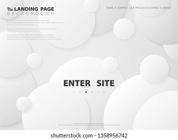 Abstract modern landing page of circle gradient white background. You can use for website, page, ad, poster, presentation page, artwork. illustration vector eps10