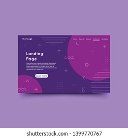 Abstract modern landing page design template
