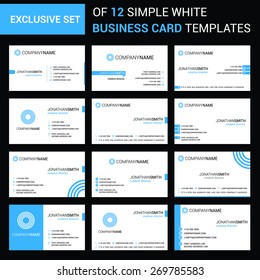 abstract modern large collection of Blue business card template designs with logo icons for business visual identity