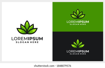 abstract and modern leaf or leaves logo design template