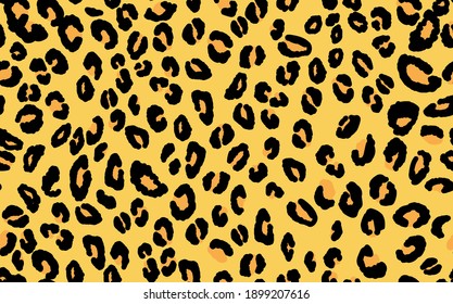 Abstract modern leopard seamless pattern. Animals trendy background. Yellow and black decorative vector stock illustration for print, card, postcard, fabric, textile. Modern ornament of stylized skin.