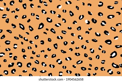 Abstract modern leopard seamless pattern. Animals trendy background. Orange and black decorative vector stock illustration for print, card, postcard, fabric, textile. Modern ornament of stylized skin.