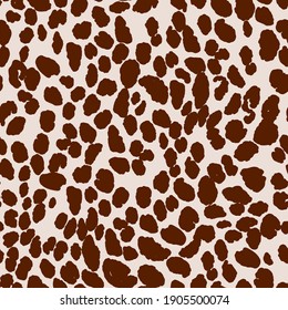 Abstract modern leopard seamless pattern. Animals trendy background. Beige decorative vector stock illustration for print, card, postcard, fabric, textile. Modern ornament of stylized skin.