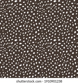 Abstract modern leopard seamless pattern. Animals trendy background. Brown and white decorative vector stock illustration for print, card, postcard, fabric, textile. Modern ornament of stylized skin.