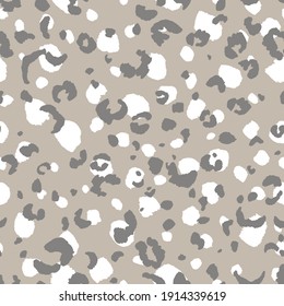 Abstract modern leopard seamless pattern. Animals trendy background. Grey decorative vector stock illustration for print, card, postcard, fabric, textile. Modern ornament of stylized skin.