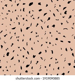 Abstract modern leopard seamless pattern. Animals trendy background. Beige and black decorative vector stock illustration for print, card, postcard, fabric, textile. Modern ornament of stylized skin.