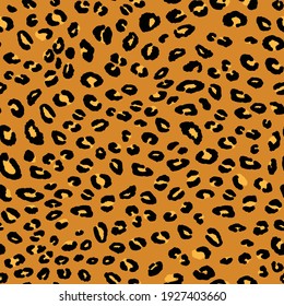 Abstract modern leopard seamless pattern. Animals trendy background. Beige and black decorative vector stock illustration for print, card, postcard, fabric, textile. Modern ornament of stylized skin.