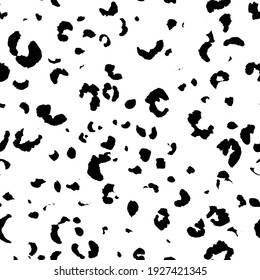 Abstract modern leopard seamless pattern. Animals trendy background. Black and white decorative vector illustration for print, card, postcard, fabric, textile. Modern ornament of stylized skin.