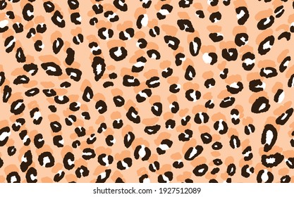 Abstract modern leopard seamless pattern. Animals trendy background. Orange and black decorative vector stock illustration for print, card, postcard, fabric, textile. Modern ornament of stylized skin.