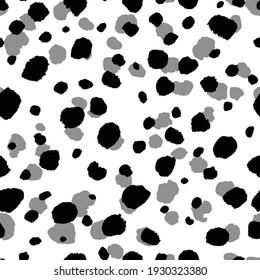 Abstract modern leopard seamless pattern. Animals trendy background. Black and white decorative vector illustration for print, card, postcard, fabric, textile. Modern ornament of stylized skin.