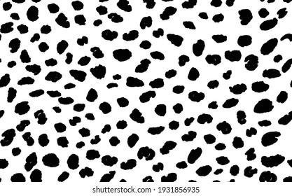 Resumen del patrón de leopardo moderno. Los animales están de moda. Ilustración vectorial decorativa en blanco y negro para impresión, tarjeta postal, tela, textil. Ornamento moderno de piel estilizada.