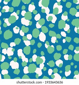Abstract modern leopard seamless pattern. Animals trendy background. Blue decorative vector stock illustration for print, card, postcard, fabric, textile. Modern ornament of stylized skin.