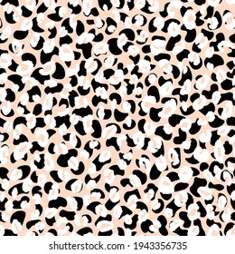 Abstract modern leopard seamless pattern. Animals trendy background. Beige and black decorative vector stock illustration for print, card, postcard, fabric, textile. Modern ornament of stylized skin.