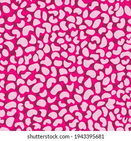 Abstract modern leopard seamless pattern. Animals trendy background. Pink and black decorative vector stock illustration for print, card, postcard, fabric, textile. Modern ornament of stylized skin.