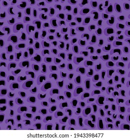 Abstract modern leopard seamless pattern. Animals trendy background. Purple and black decorative vector stock illustration for print, card, postcard, fabric, textile. Modern ornament of stylized skin.