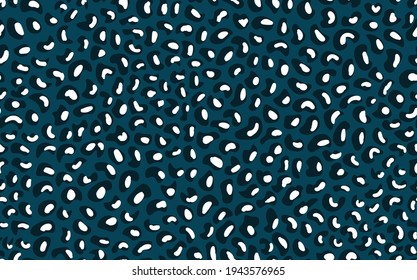 Abstract modern leopard seamless pattern. Animals trendy background. Blue and black decorative vector stock illustration for print, card, postcard, fabric, textile. Modern ornament of stylized skin.