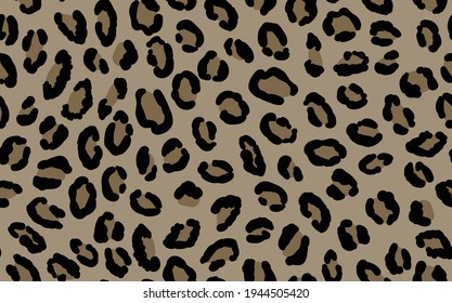 Abstract modern leopard seamless pattern. Animals trendy background. Beige and black decorative vector stock illustration for print, card, postcard, fabric, textile. Modern ornament of stylized skin.