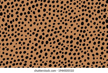 Abstract modern leopard seamless pattern. Animals trendy background. Beige and black decorative vector stock illustration for print, card, postcard, fabric, textile. Modern ornament of stylized skin.
