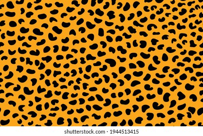 Abstract modern leopard seamless pattern. Animals trendy background. Yellow and black decorative vector stock illustration for print, card, postcard, fabric, textile. Modern ornament of stylized skin.