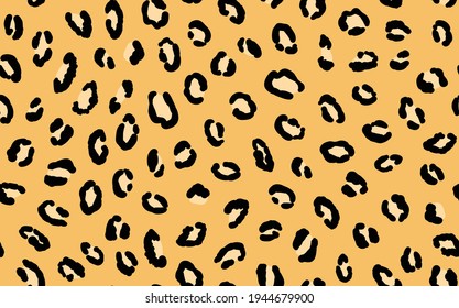 Abstract modern leopard seamless pattern. Animals trendy background. Yellow and black decorative vector stock illustration for print, card, postcard, fabric, textile. Modern ornament of stylized skin.