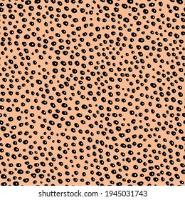Abstract modern leopard seamless pattern. Animals trendy background. Beige and black decorative vector stock illustration for print, card, postcard, fabric, textile. Modern ornament of stylized skin.