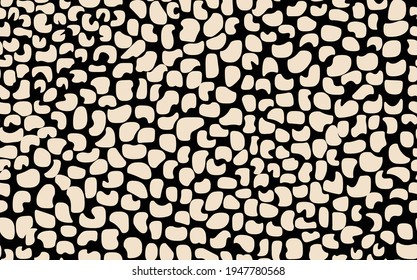 Abstract modern leopard seamless pattern. Animals trendy background. Beige and black decorative vector stock illustration for print, card, postcard, fabric, textile. Modern ornament of stylized skin.