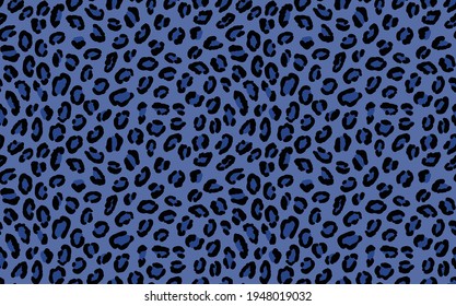 Abstract modern leopard seamless pattern. Animals trendy background. Blue and black decorative vector stock illustration for print, card, postcard, fabric, textile. Modern ornament of stylized skin.