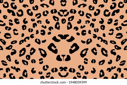 Abstract modern leopard seamless pattern. Animals trendy background. Beige and black decorative vector stock illustration for print, card, postcard, fabric, textile. Modern ornament of stylized skin.
