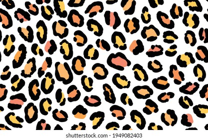 Abstract modern leopard seamless pattern. Animals trendy background. Colorful decorative vector stock illustration for print, card, postcard, fabric, textile. Modern ornament of stylized skin.