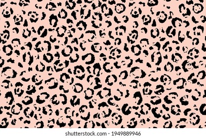 Abstract modern leopard seamless pattern. Animals trendy background. Beige and black decorative vector stock illustration for print, card, postcard, fabric, textile. Modern ornament of stylized skin.