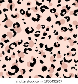 Abstract modern leopard seamless pattern. Animals trendy background. Green and black decorative vector stock illustration for print, card, postcard, fabric, textile. Modern ornament of stylized skin.