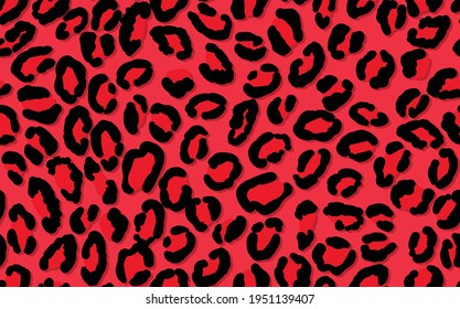 Abstract modern leopard seamless pattern. Animals trendy background. Pink and black decorative vector stock illustration for print, card, postcard, fabric, textile. Modern ornament of stylized skin.
