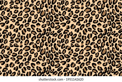 Abstract modern leopard seamless pattern. Animals trendy background. Beige and black decorative vector stock illustration for print, card, postcard, fabric, textile. Modern ornament of stylized skin.
