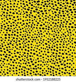 Abstract modern leopard seamless pattern. Animals trendy background. Yellow and black decorative vector stock illustration for print, card, postcard, fabric, textile. Modern ornament of stylized skin.