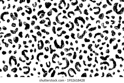 Abstract modern leopard seamless pattern. Animals trendy background. Black and white decorative vector stock illustration for print, card, postcard, fabric, textile. Modern ornament of stylized skin.