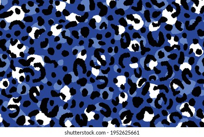 Resumen del patrón de leopardo moderno. Los animales están de moda. Ilustración decorativa de material vectorial colorida para impresión, tarjeta, postal, tela, textil. Ornamento moderno de piel estilizada.