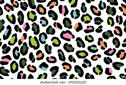 Abstract modern leopard seamless pattern. Animals trendy background. Colorful decorative vector stock illustration for print, card, postcard, fabric, textile. Modern ornament of stylized skin.