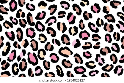 Abstract modern leopard seamless pattern. Animals trendy background. Colorful decorative vector stock illustration for print, card, postcard, fabric, textile. Modern ornament of stylized skin.