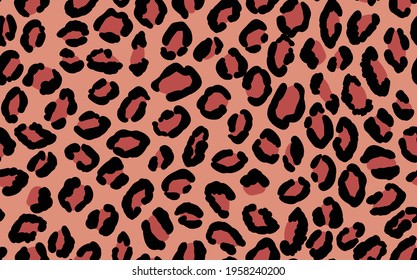 Abstract modern leopard seamless pattern. Animals trendy background. Beige and black decorative vector stock illustration for print, card, postcard, fabric, textile. Modern ornament of stylized skin.
