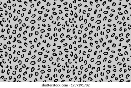 Abstract modern leopard seamless pattern. Trendy animal pattern background. Grey and black decorative vector stock illustration for print, card, postcard, fabric, textile. Modern ornament of stylized skin.